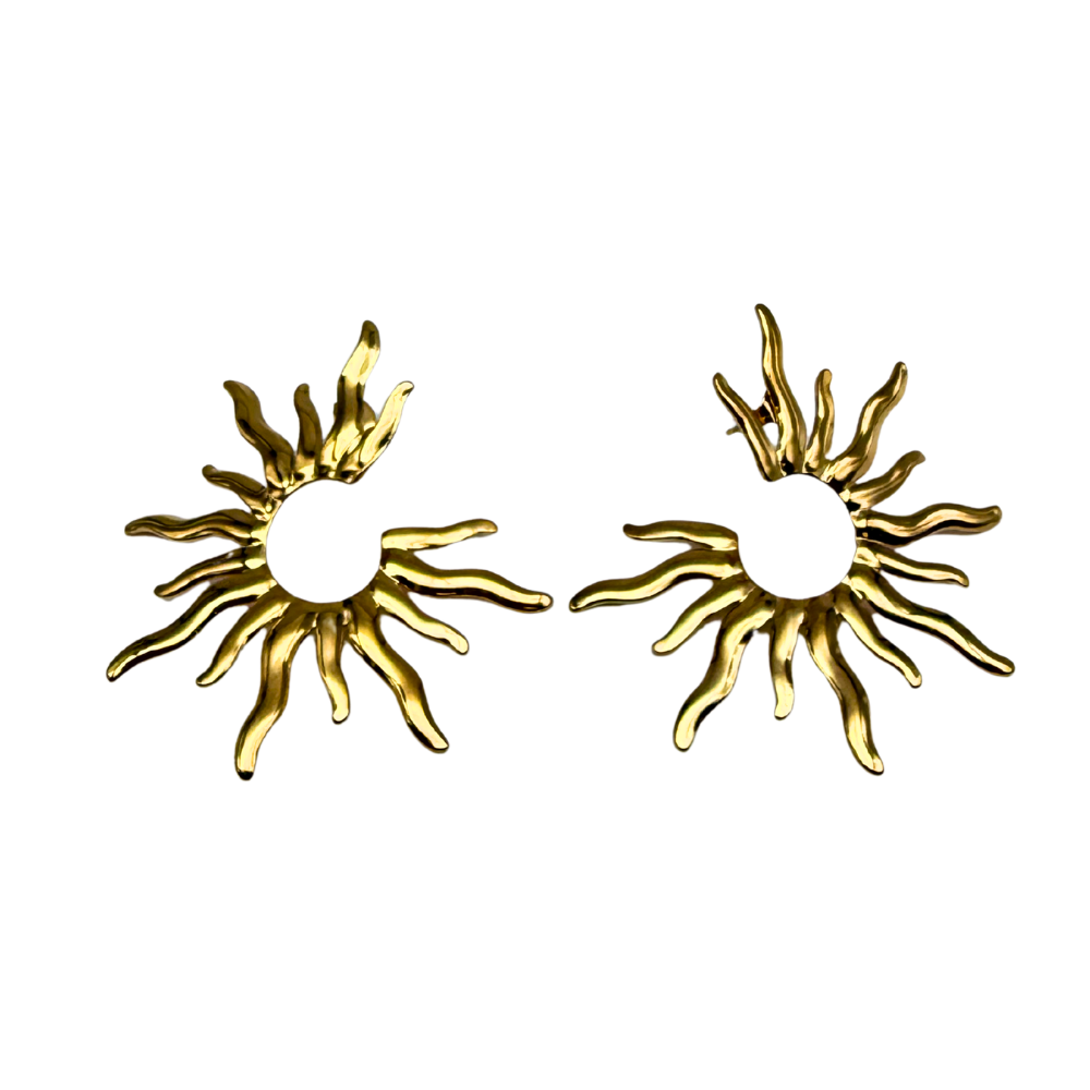 Orecchini Raggi Dorati in Acciaio Gold