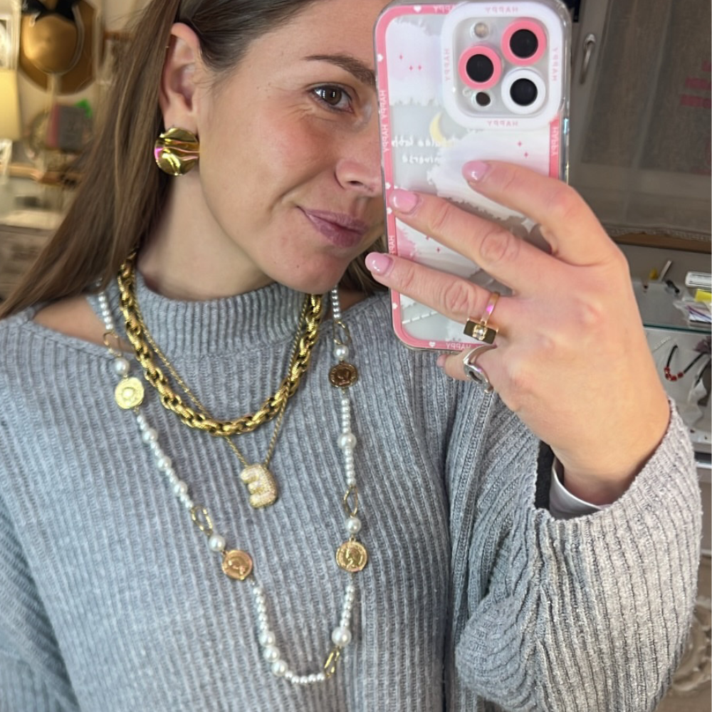 Orecchini Tondi Martellati in Acciaio Gold