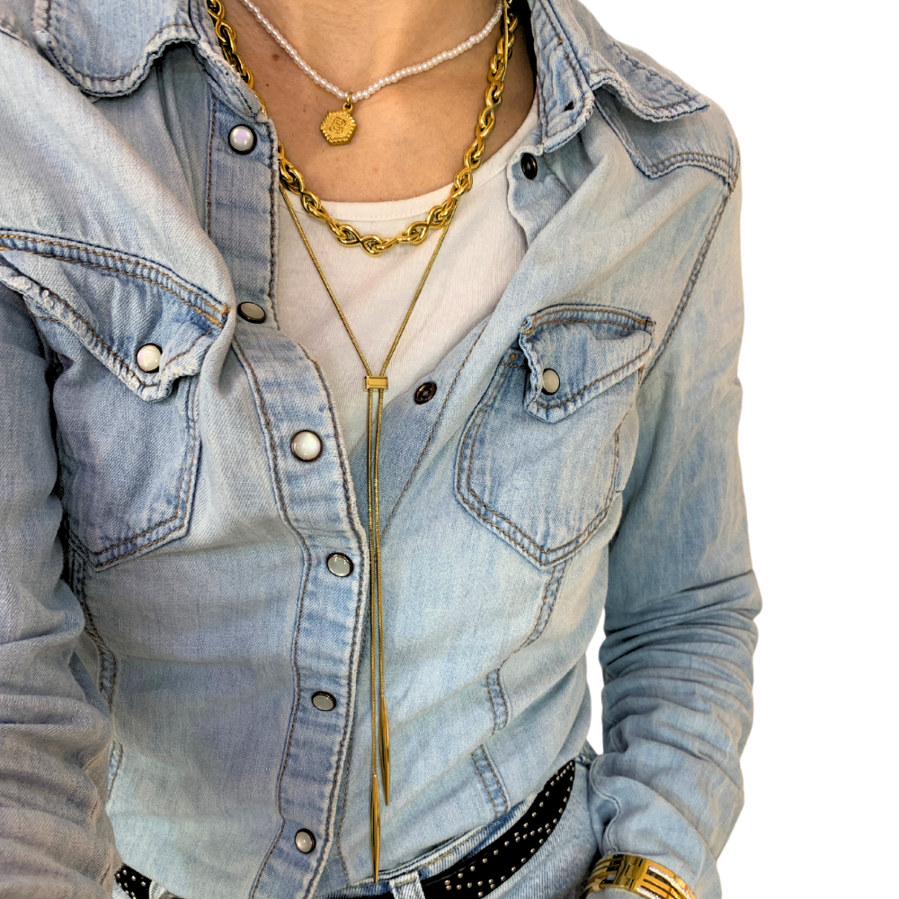 Collana Infinity in Acciaio Gold