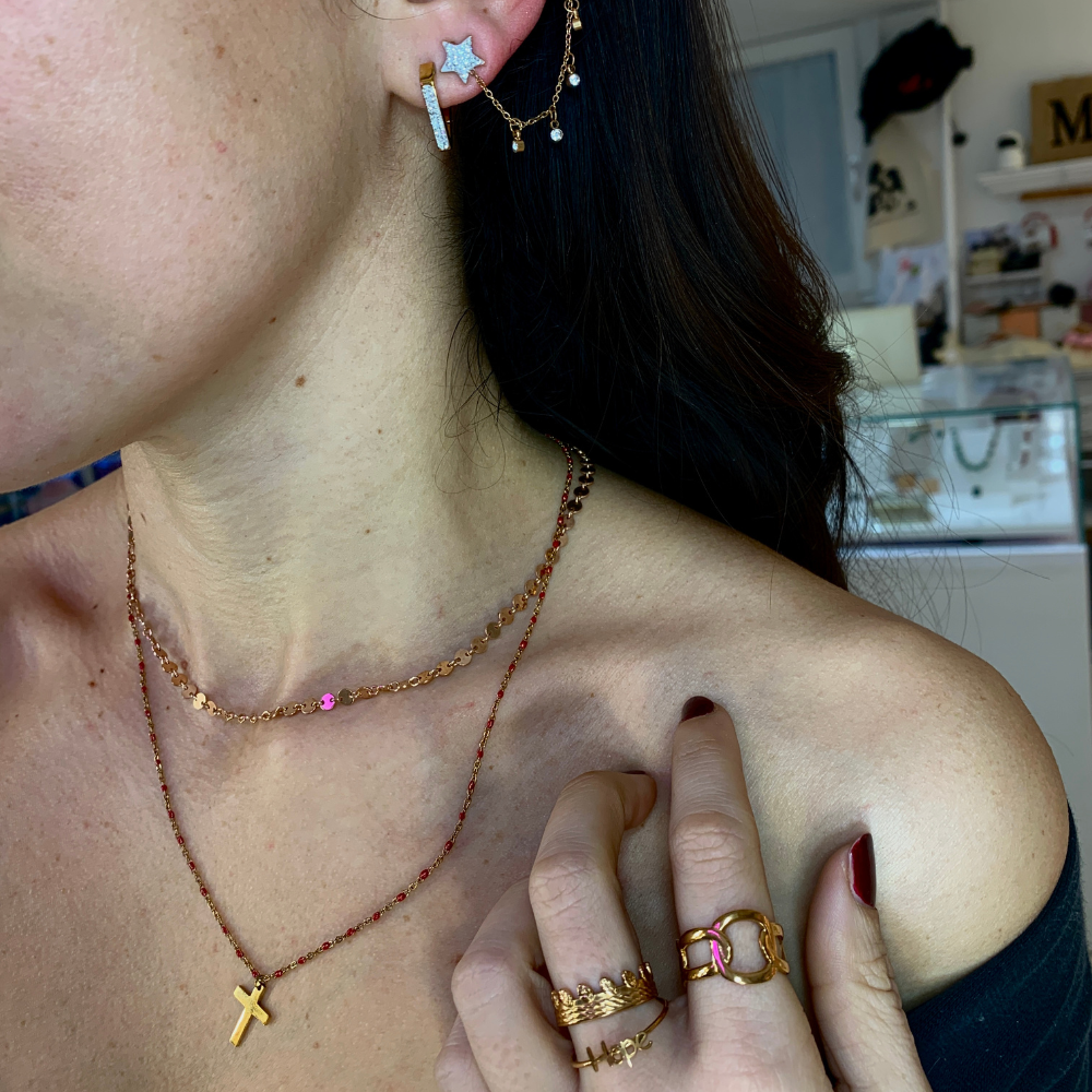 Hoops Triangolari in Acciaio Rosè