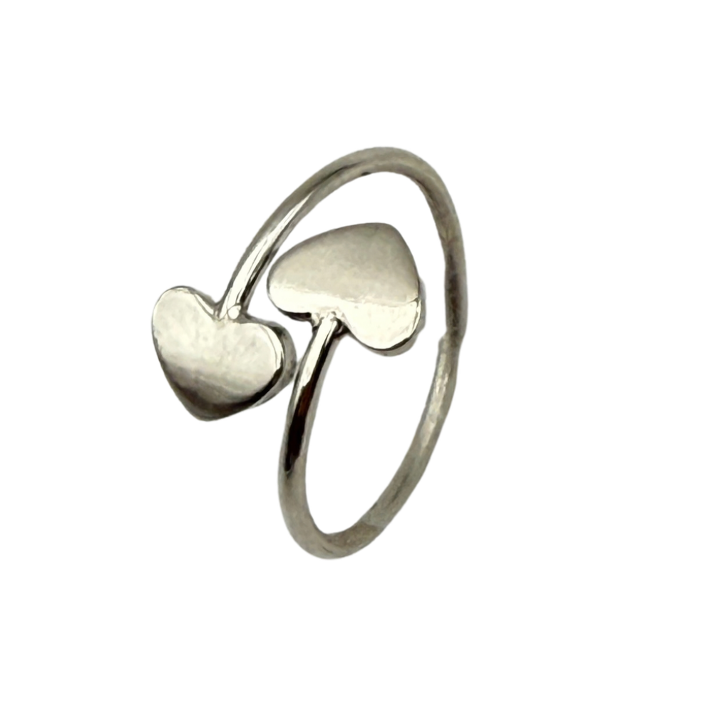 Anello Abbraccio di Cuori in Argento 925