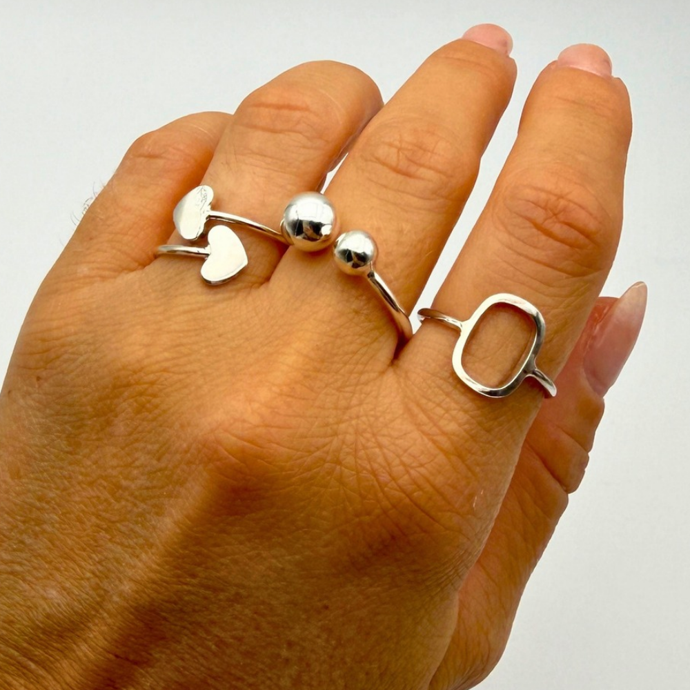 Anello Abbraccio di Cuori in Argento 925