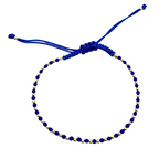Bracciale Cordino Regolabile Blu in Argento 925 Silver