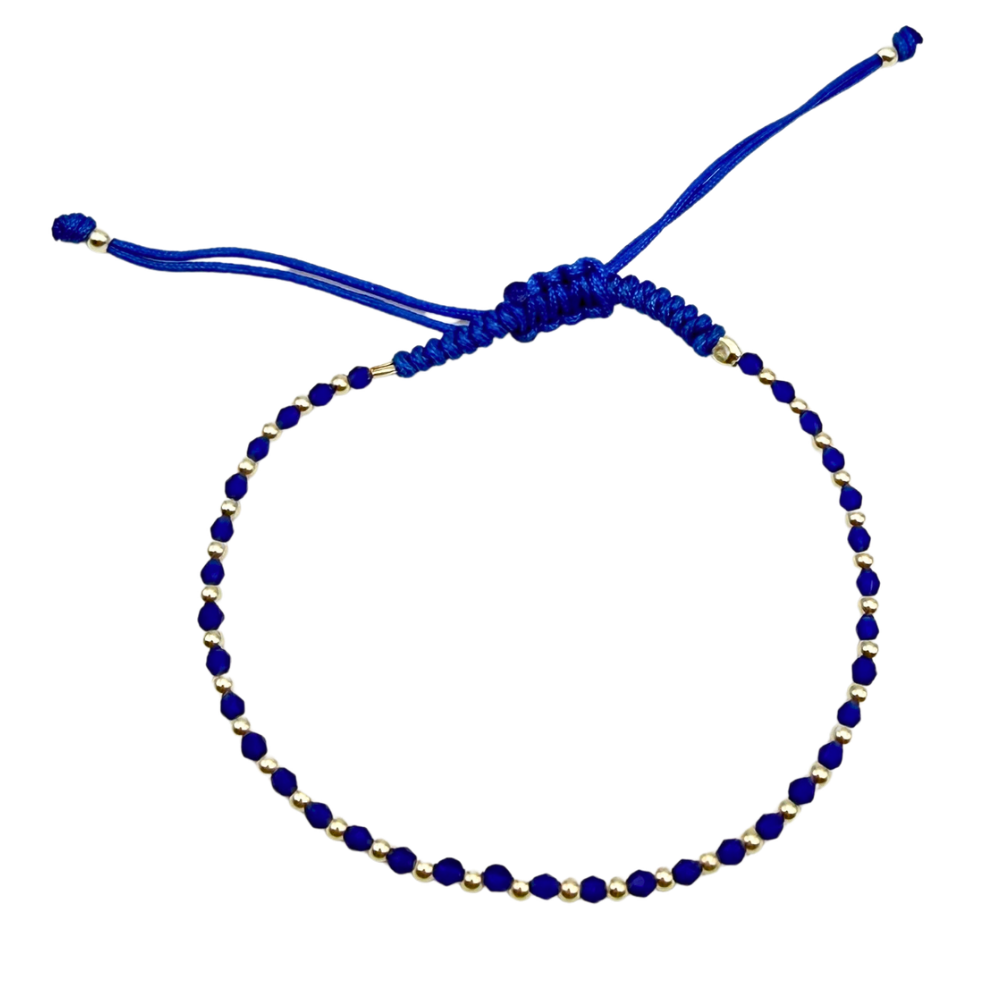 Bracciale Cordino Regolabile Blu in Argento 925 Silver