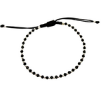 Bracciale Cordino Regolabile Nero in Argento 925 Silver