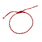 Bracciale Cordino Regolabile Rosso in Argento 925 Silver