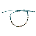 Bracciale Cordino Regolabile Perle e Tiffany in Argento 925 Silver