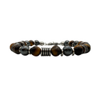 Bracciale Uomo Occhio di Tigre in Acciaio silver