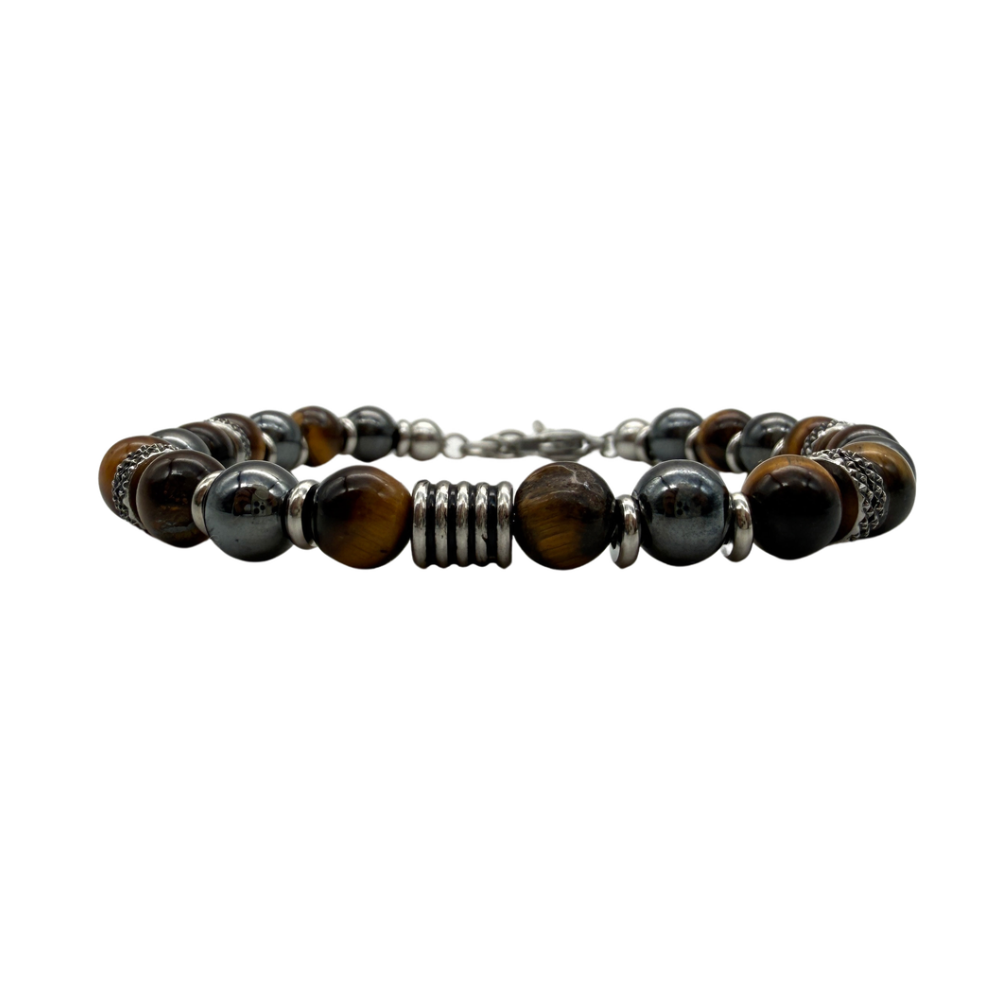 Bracciale Uomo Occhio di Tigre in Acciaio silver