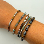 Bracciale Pietre Naturali Verdi in Acciaio silver
