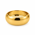 Bracciale Rigido Bombato Liscio in Acciaio Gold