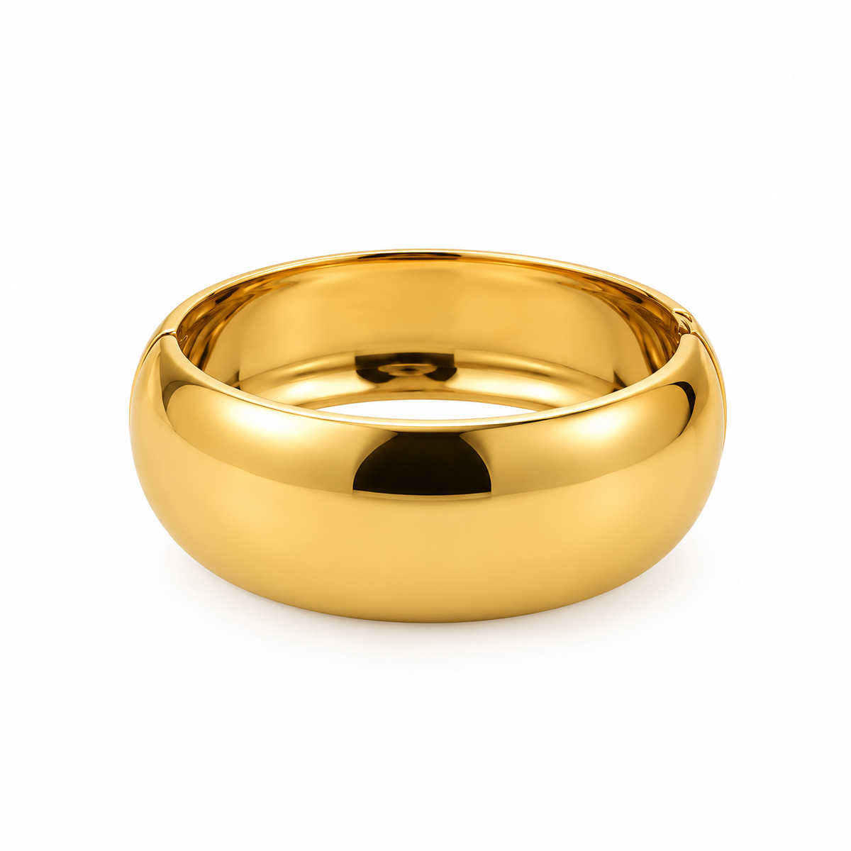 Bracciale Rigido Bombato Liscio in Acciaio Gold