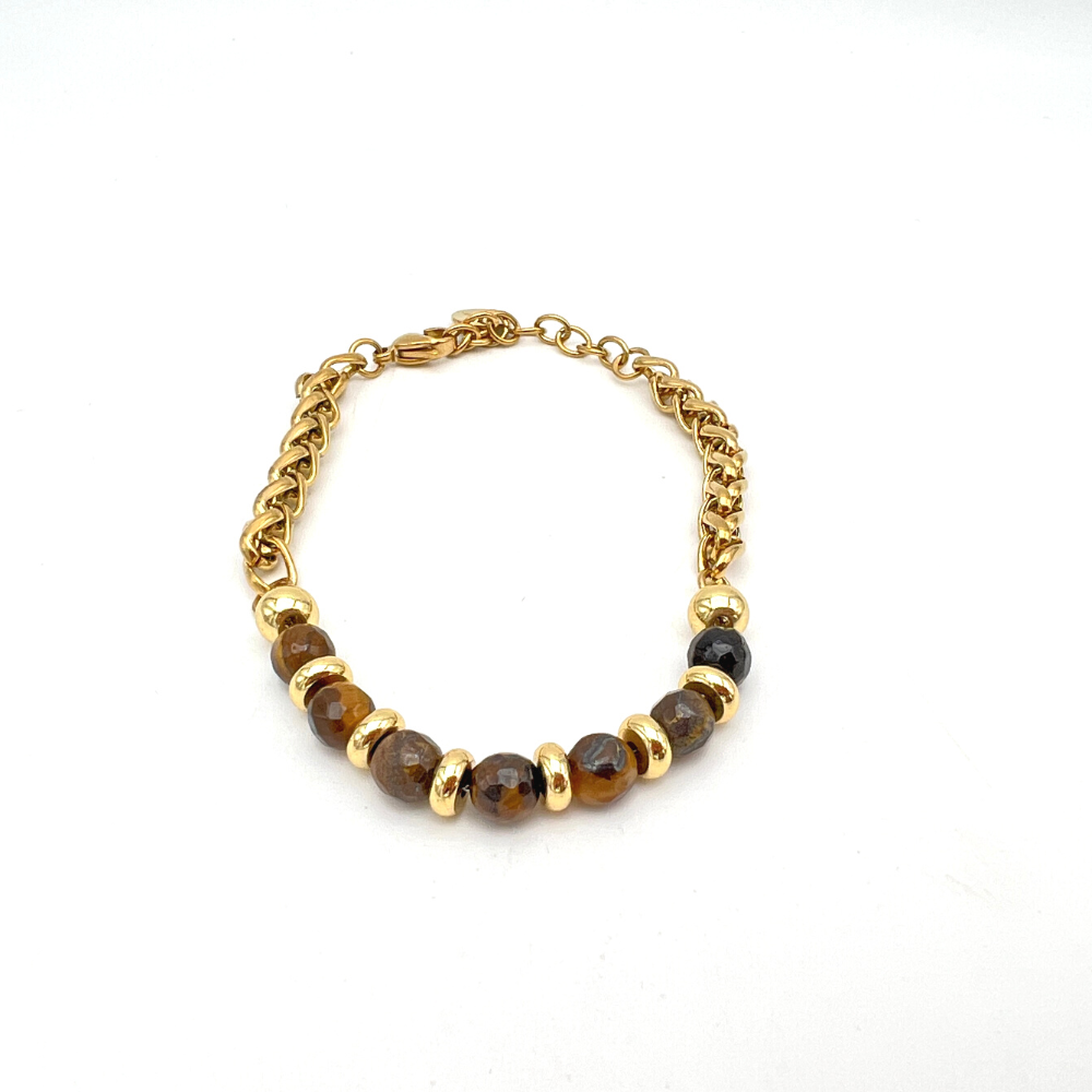 Pietre Brune e Acciaio Gold