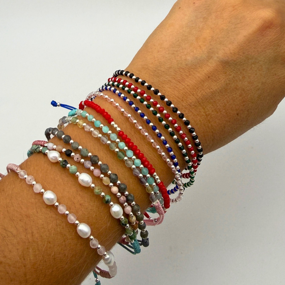Bracciale Cordino Regolabile Nero in Argento 925 Silver