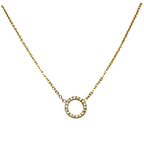 Collana Cerchio della Vita Zirconi in Acciaio Gold