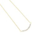Collana Mezza Luna con Pendente e Zirconi in Argento 925 Gold