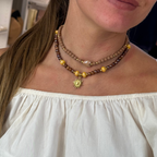 Collana Cuore di Terra in Acciaio Gold