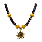 Collana Sole d'Ambra in Acciaio Gold