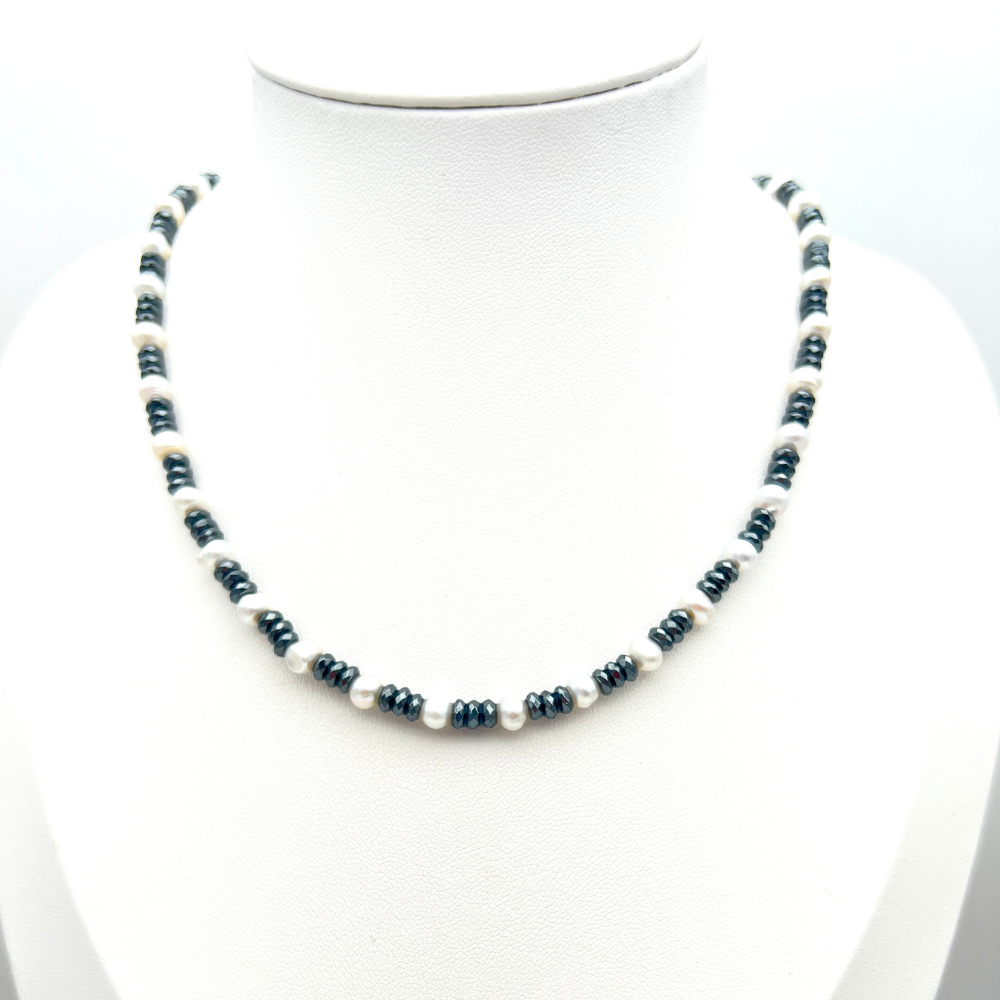 Perle di Fiume ed Ematite collana
