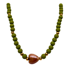 Collana Cuore d'Oliva in Acciaio Gold