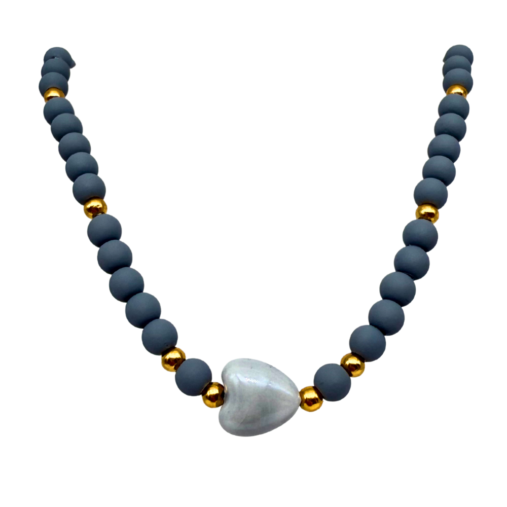 Collana Cuore di Nebbia in Acciaio Gold