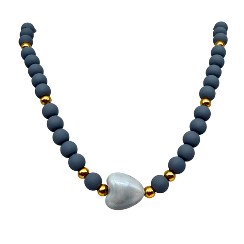 Collana Cuore di Nebbia in Acciaio Gold