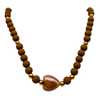 Collana Cuore di Terra in Acciaio Gold