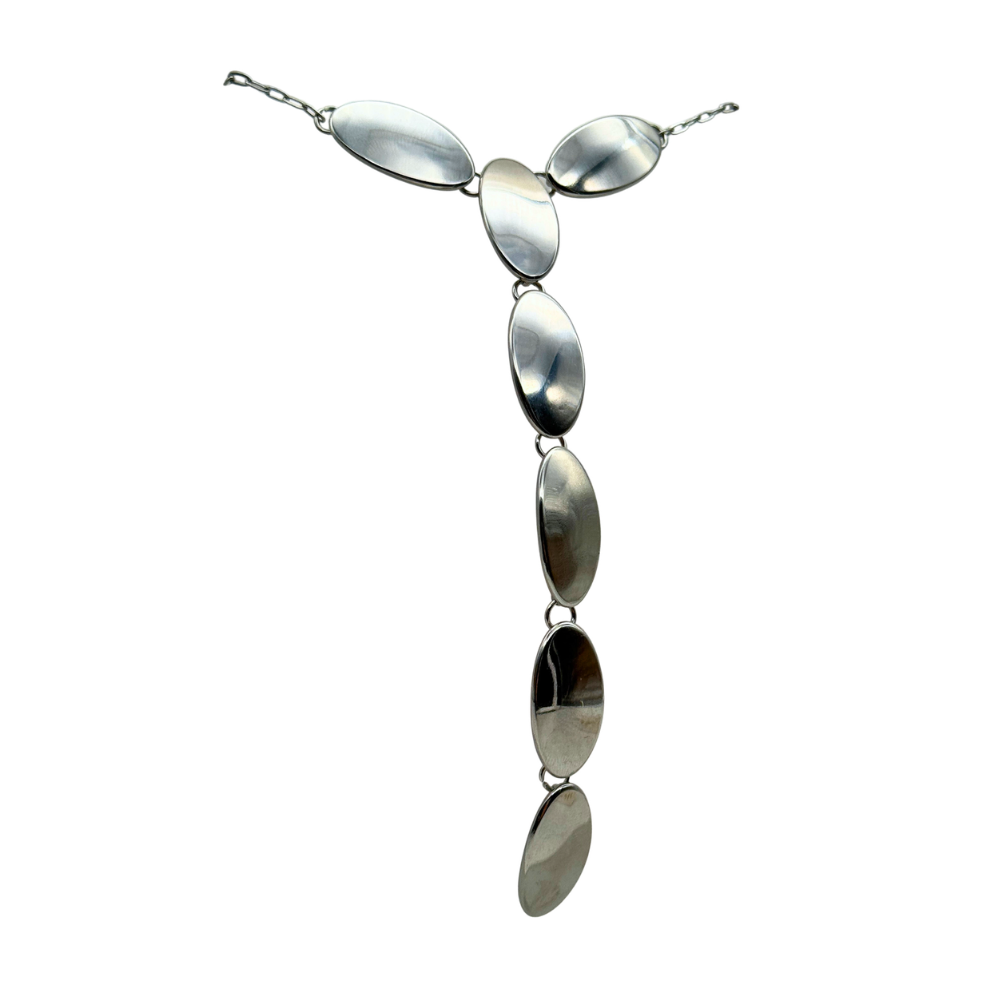 Collana Pendol a V in Acciaio Silver