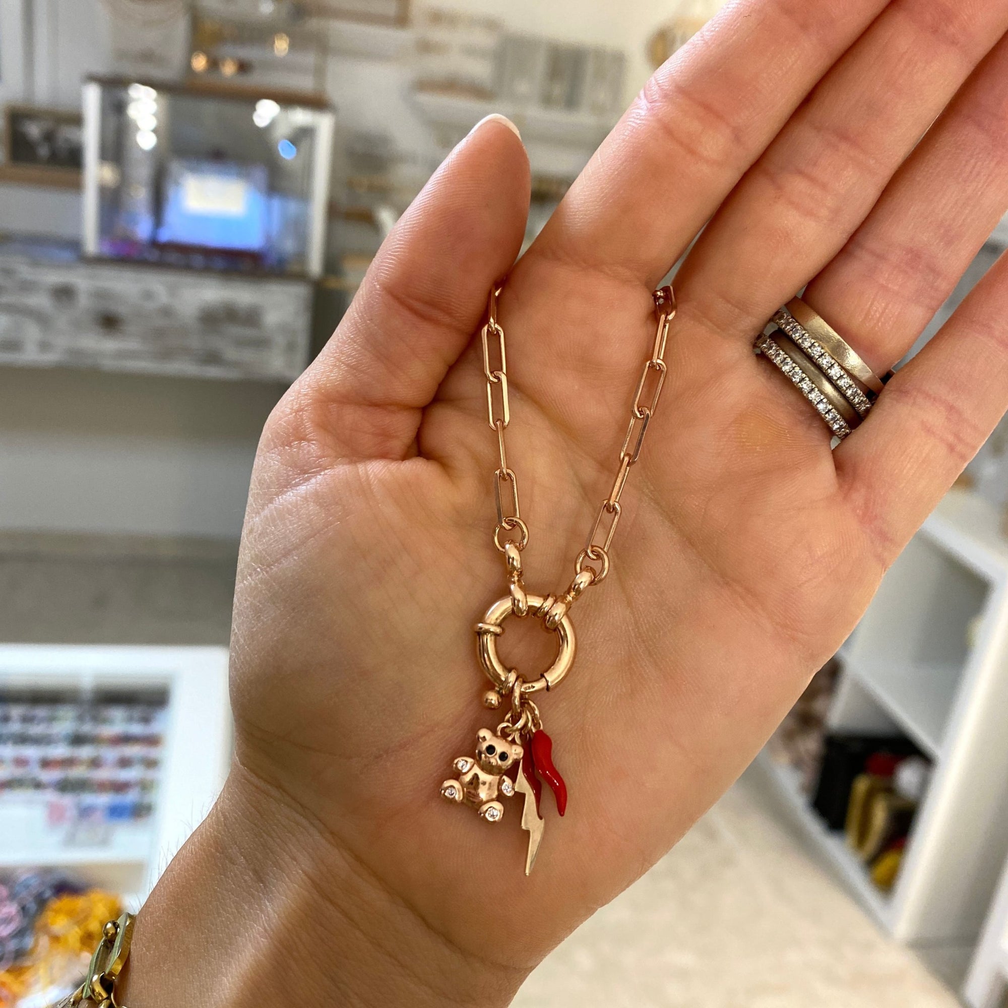 Collana Tre Ciondoli inArg925 Rosè