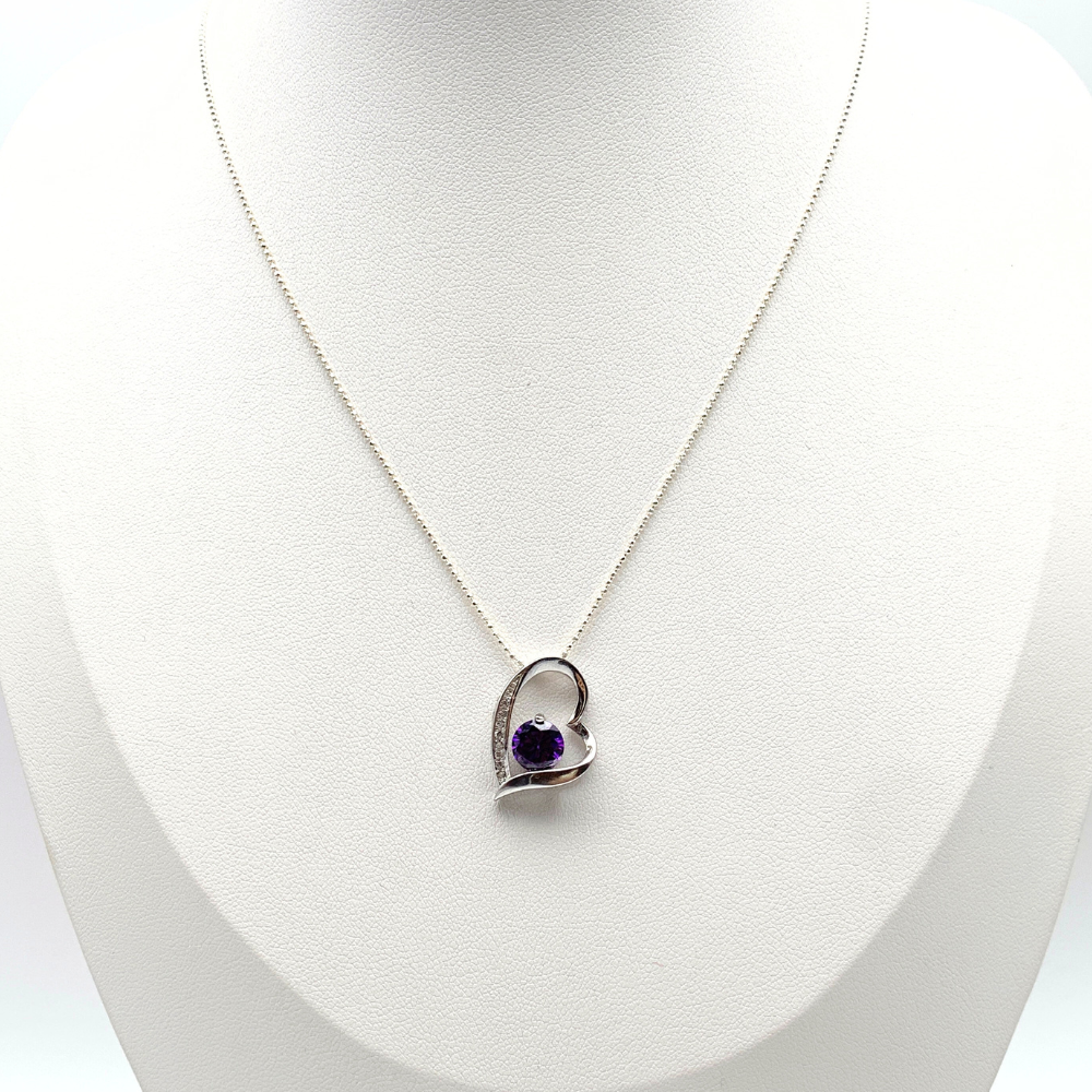 Collana Violet Heart in Argento Silver