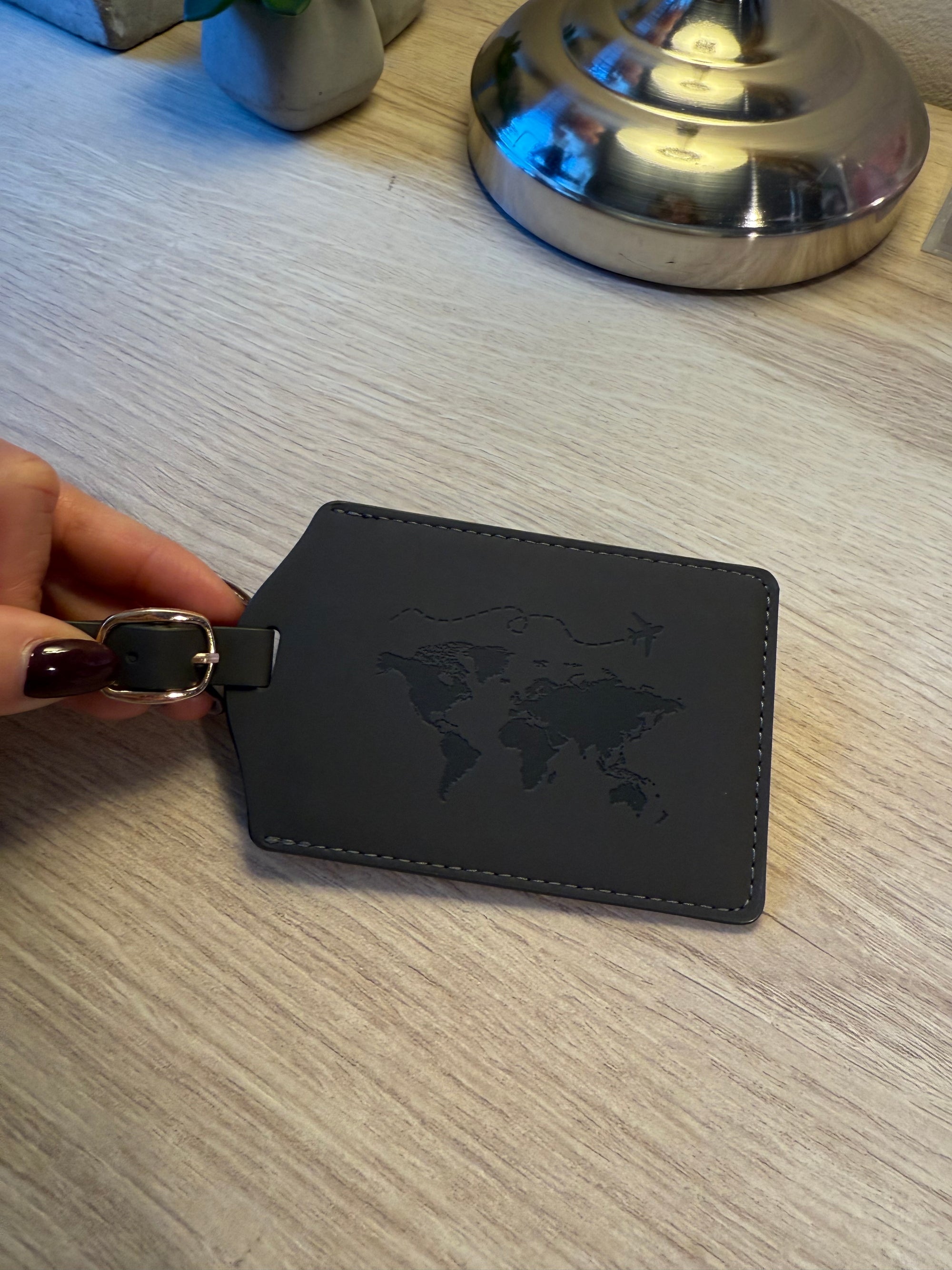 Etichetta Grigio Topo per Bagagli Personalizzabile