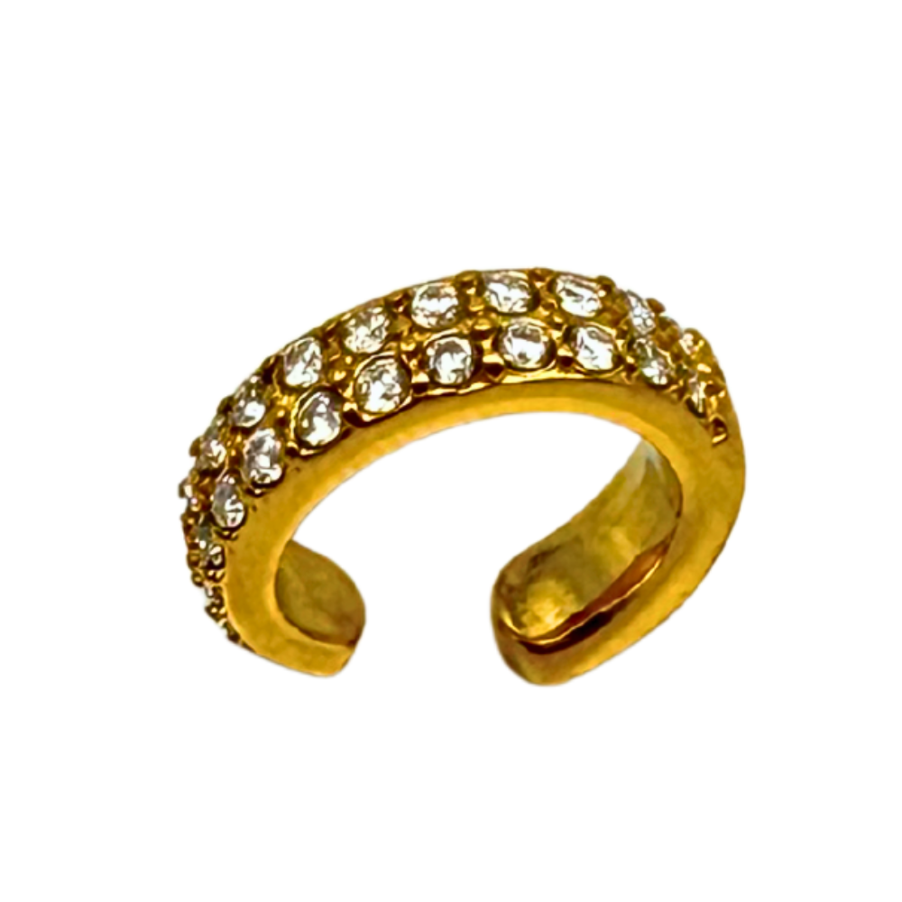 Ear Cuff Twin Sparkle in Acciaio Gold