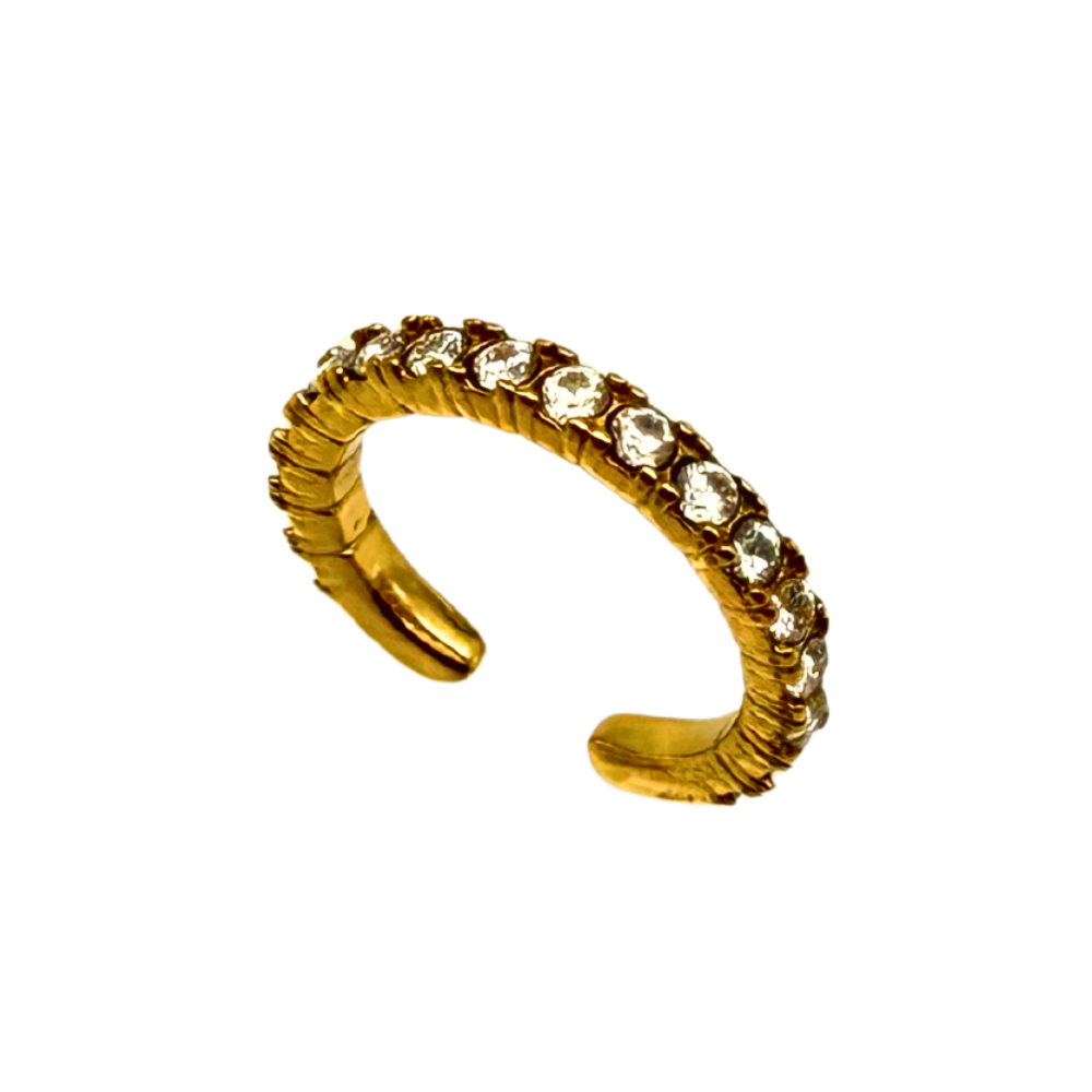 Ear Cuff Zirconi in Acciaio Gold