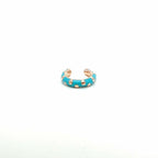 Ear cuff Smaltato Blu con Gocce D’Oro Rosè