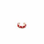 Ear cuff Smaltato Rosso con Gocce D'Oro Rosè