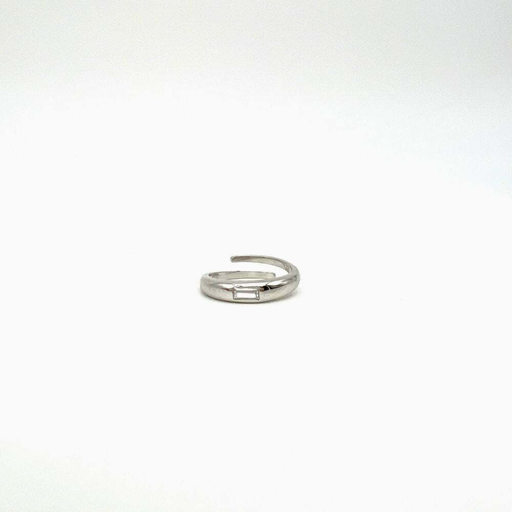 Gemma Ring Silver Quadrato