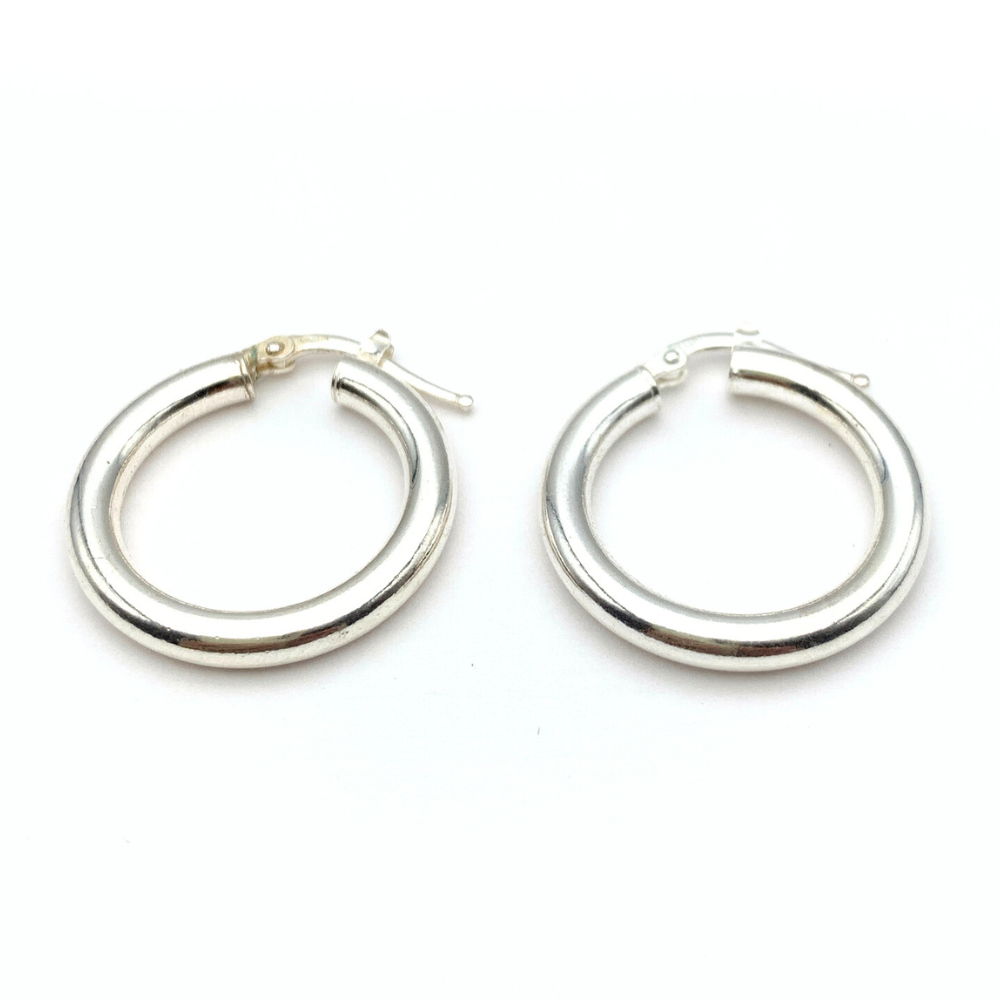 Hoops Cerchi Lisci in Argento Silver