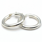 Hoops Cerchi Lisci in Argento Silver