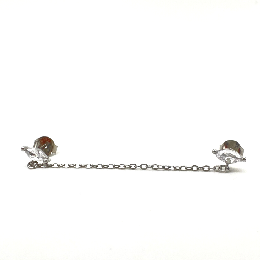 Doppia Goccia Silver con Catenella