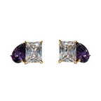 Orecchini Emily Viola in Acciaio Gold
