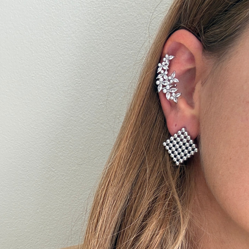 Ear Cuff Giardini di Luce in Acciaio Silver