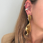 Orecchini Onde Dorate in Acciaio Gold