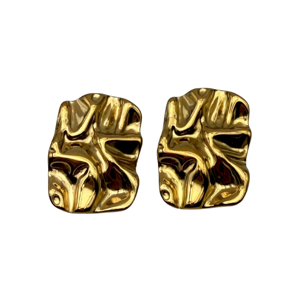 Orecchini Onde Preziose in Acciaio Gold