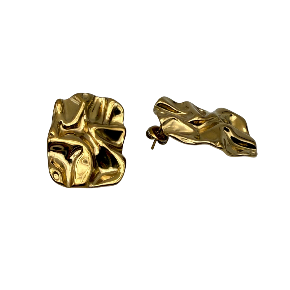 Orecchini Onde Preziose in Acciaio Gold