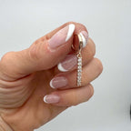 Mono Hoop Pendente con Zirconi in Argento Rosè