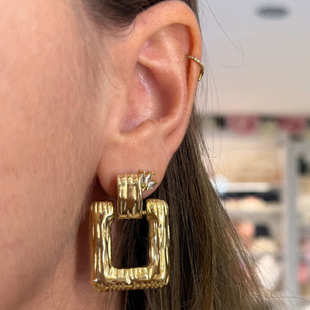 Orecchini Ritmo Dorato in Acciaio Gold