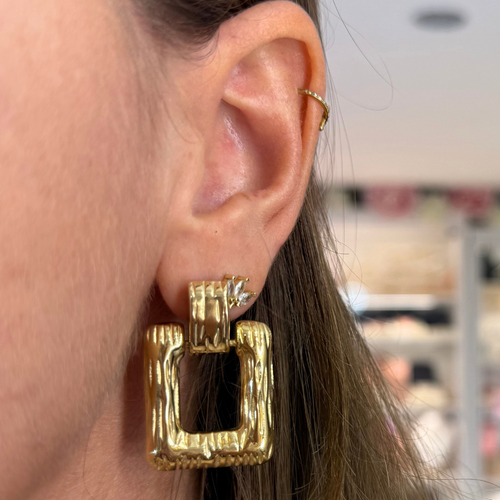 Orecchini Ritmo Dorato in Acciaio Gold