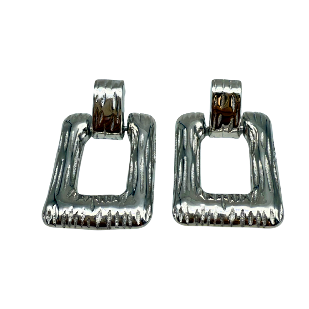 Orecchini Ritmo Argentato in Acciaio Silver