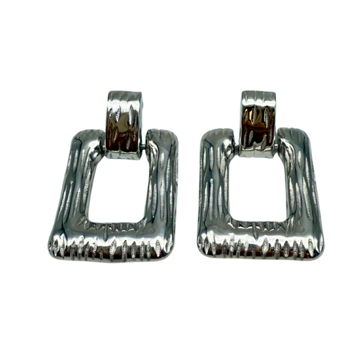 Orecchini Ritmo Argentato in Acciaio Silver