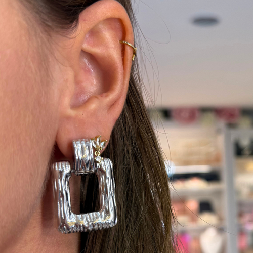 Orecchini Ritmo Argentato in Acciaio Silver